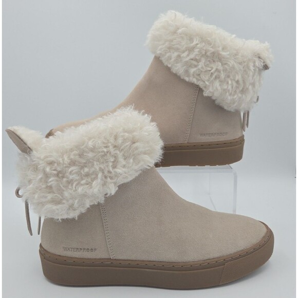 Cougar Women's Bootie Boots Devon Waterproof Beige Faux Fur Foam Suede Size 7 - Picture 1 of 10